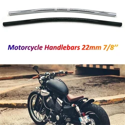 Motorcycle 22mm Handlebar 7/8 ''Flat Handle Bars Retro Bike Moto Steering Wheel for Cafe Racer Bobber Chopper Tracker Scrambler