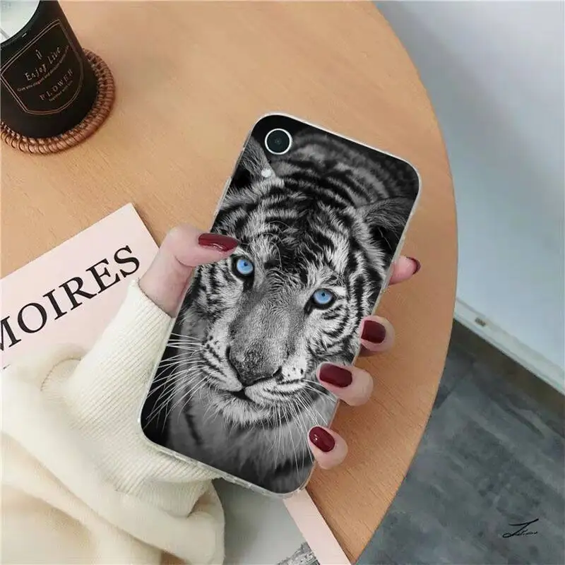 FHNBLJ white tiger Phone Case for iPhone 11 12 13 mini pro XS MAX 8 7 6 6S Plus X 5S SE 2020 XR case