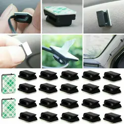 20pcs Self-adhesive Car Fixed Clip Car GPS Data Cable Light Cord Decorative Wire Fixing Organizer Wire Management Harness Clamp