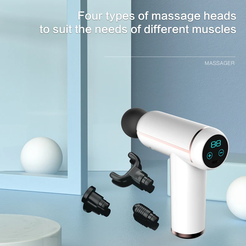 Пистолет для массажа мышц SANLEPUS, Электрический массажер для шеи и тела с ЖК-дисплеем