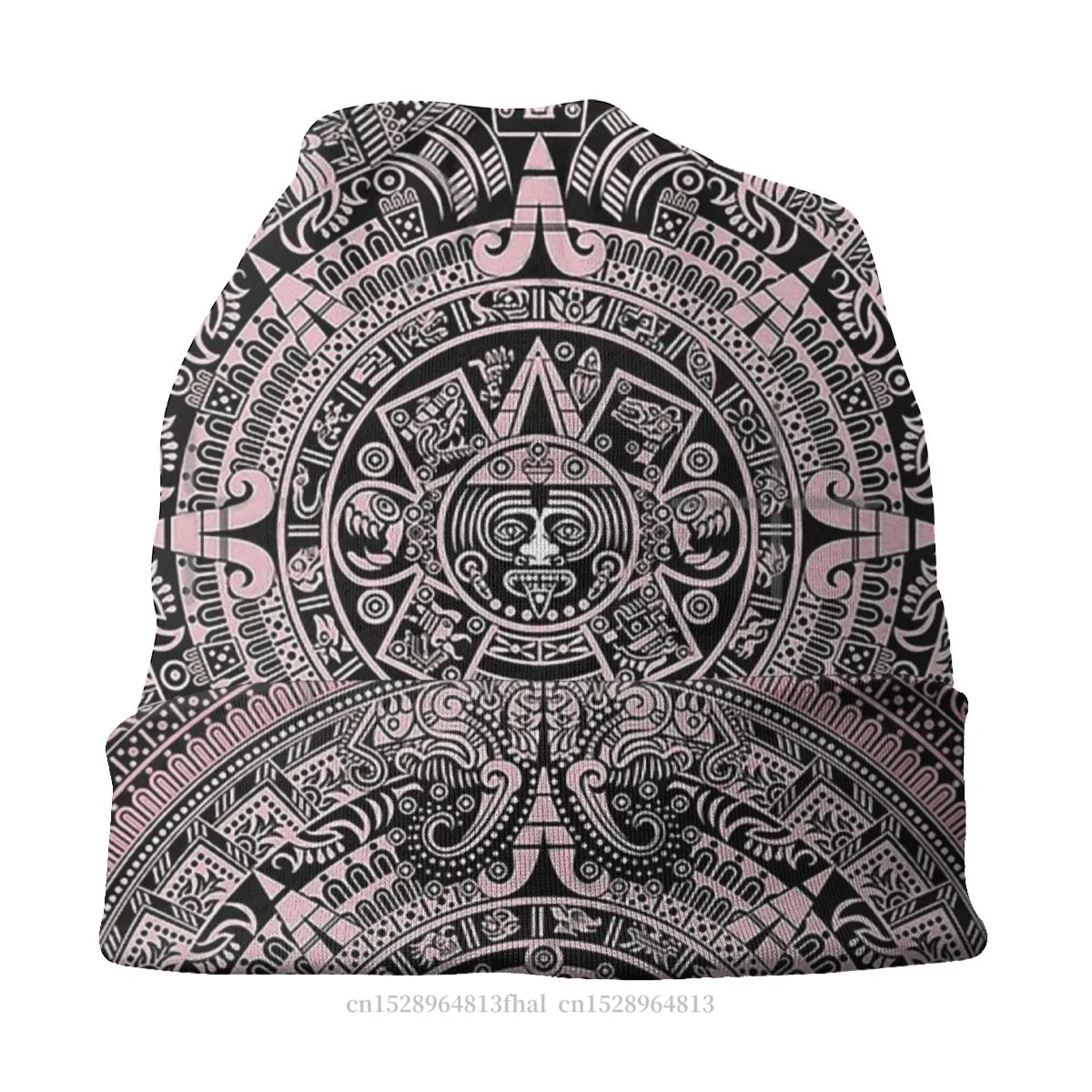 Mayan Aztec Calendar Skullies Beanies Caps Pattern Hat Winter Warm Bonnet Hats Men Women\'s Street Ski Cap