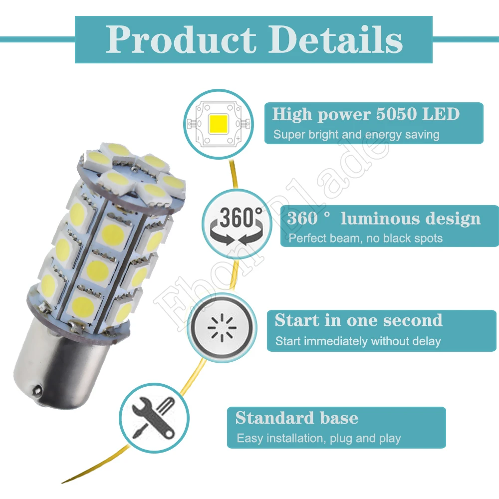 1Pcs 6V 6 Volt 1156 BA15S LED Bulb 27 SMD 5050 P21W Backup Reverse Lamp DRL Turn Signal Light For Classic Car Motorbike 6000K
