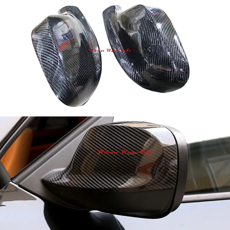 for X1 E84 X3 F25 Car Door Carbon Fiber Stick-on Rearview Mirror Cover Car Styling for Bmw X1 X3 2010 2011 2012