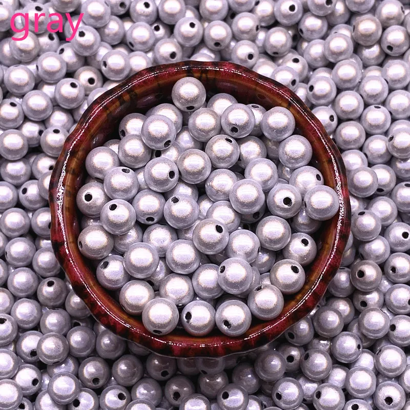 New 6mm 8mm 3d Miracle Shining Dream Acrylic Round Spacer Beads for Jewelry Making DIY #03