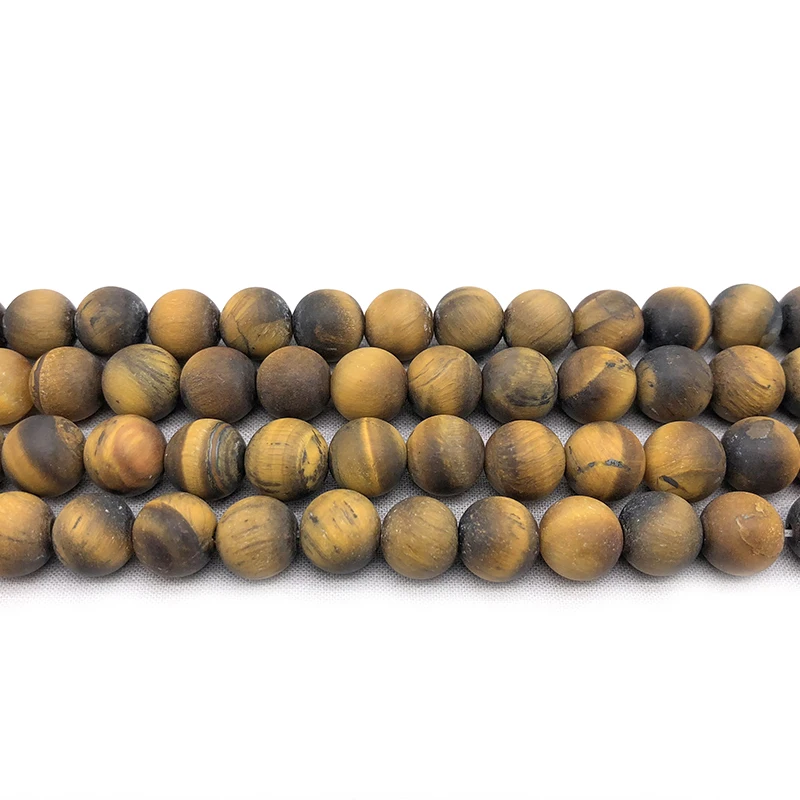 Matte  Dull Polish Yellow Tiger Eye Stone Round Loose Beads For Jewelry Making Diy Bracelet Necklace Accessories 15 Inch 4-12mm