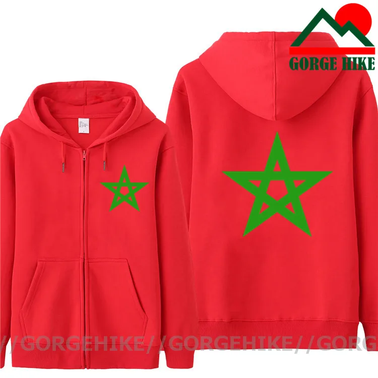 

GorgeHike Newest Fashion Morocco Flag Hoodies Tracksuit Men Casual Morocco Sweatshirt Fleece Autumn Jacket Zipper Pullover Hoody