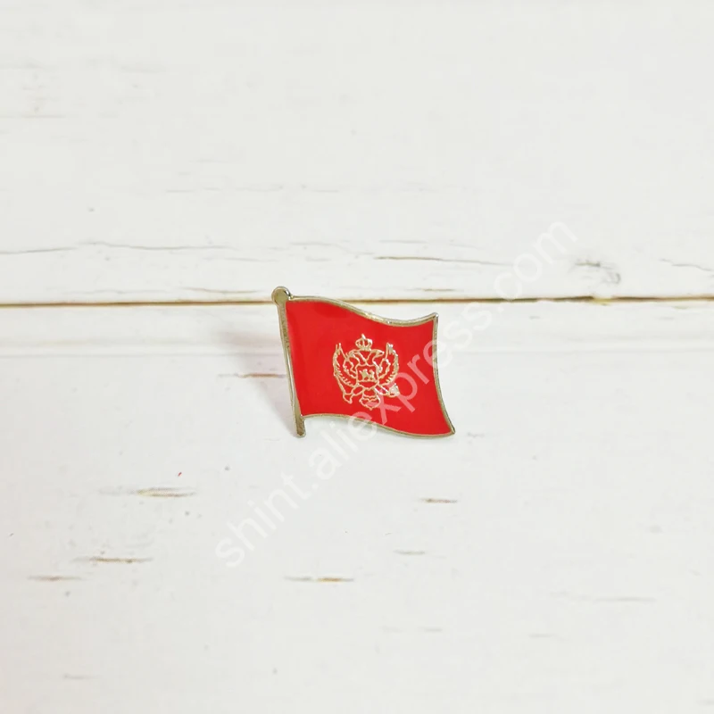 Montenegro National Flag Embroidery Patches Badge Shield And Square Shape Pin One Set On The Cloth Armband Backpack Decoration