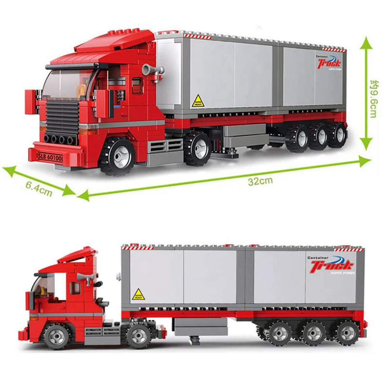 도시 트럭 차량 픽업 무거운 화물 운송 모델 빌딩 블록, 기계 상점 밴, 창조적 마차 수확기 자동차, 아이 장난감