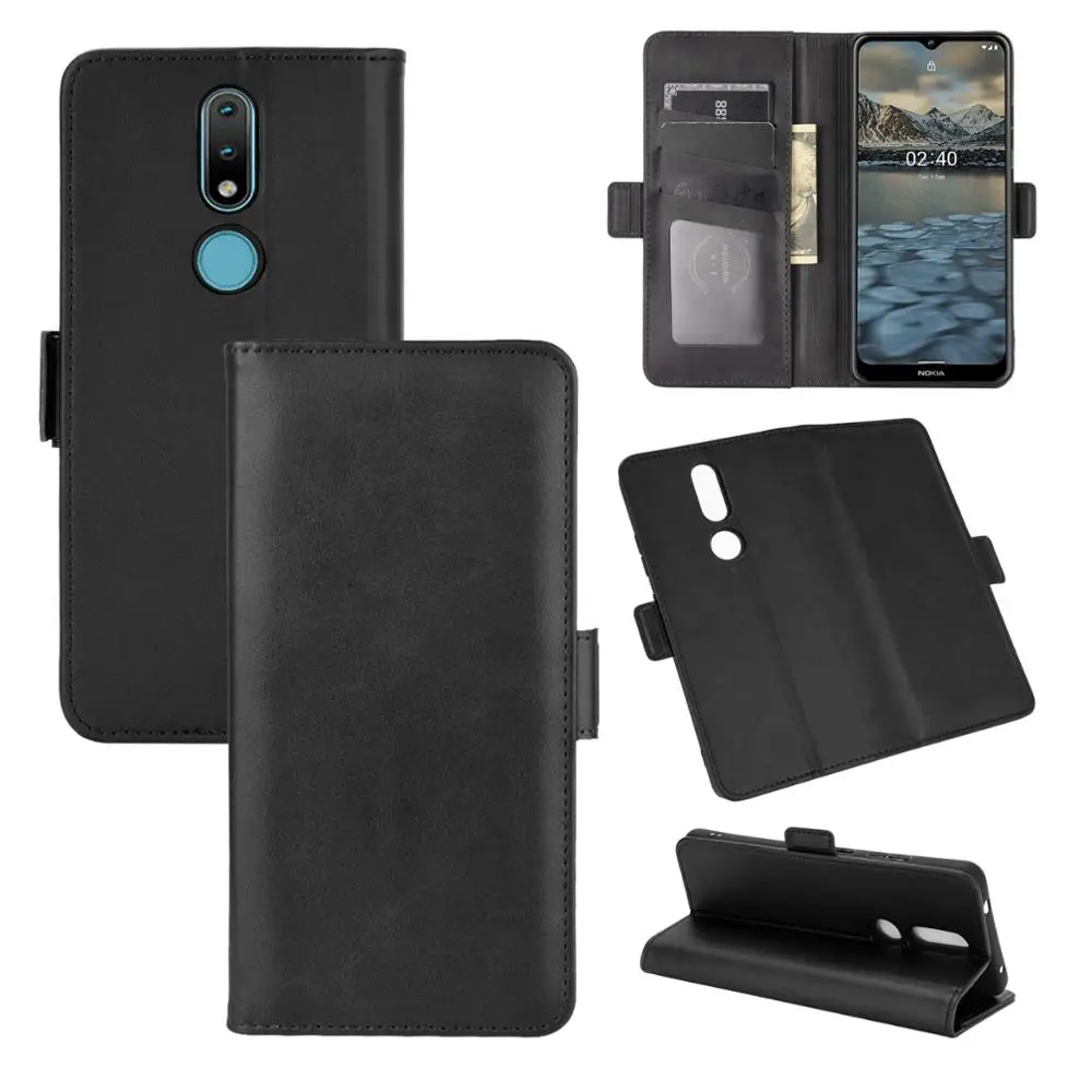 Leather Wallet Flip Cover for Nokia 2.4, Vintage Magnet Phone Case, Case for Nokia 2.4