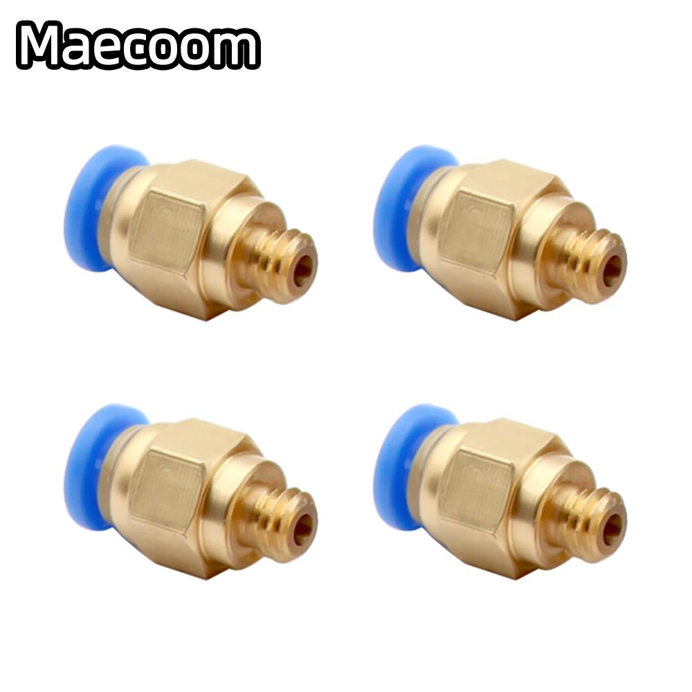 5pcs Pneumatic Connectors For 3D Printers Parts bowden Quick Jointer coupler 1.75/3mm Pipe pc4 m6 m10 fittings PTFE Tube 2/4mm