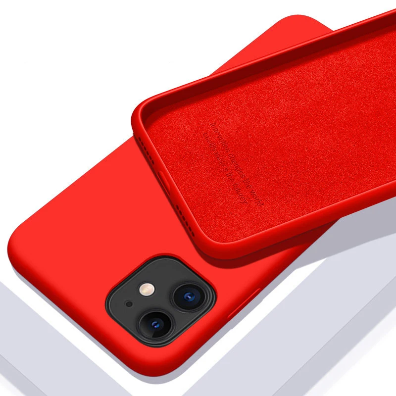 Für iPhone 7 6 6S 8 Plus Fall Luxus Original Flüssigkeit Silikon Soft Cover Für iPhone 11 12 Pro X XR XS Max Stoßfest Telefon Fall
