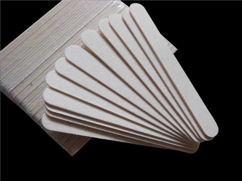 Free Shipping 500 pcs white wooden  nail file 80/80  wood emery board  nail file  manicure tool