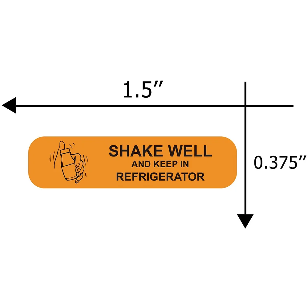 Imagem -03 - Polegadas Agitar Bem Antes de Usar e Manter em Geladeira Adesivos Usando Etiquetas para Jarra 500 Etiquetas em um Rolo 1. 5x0. 375