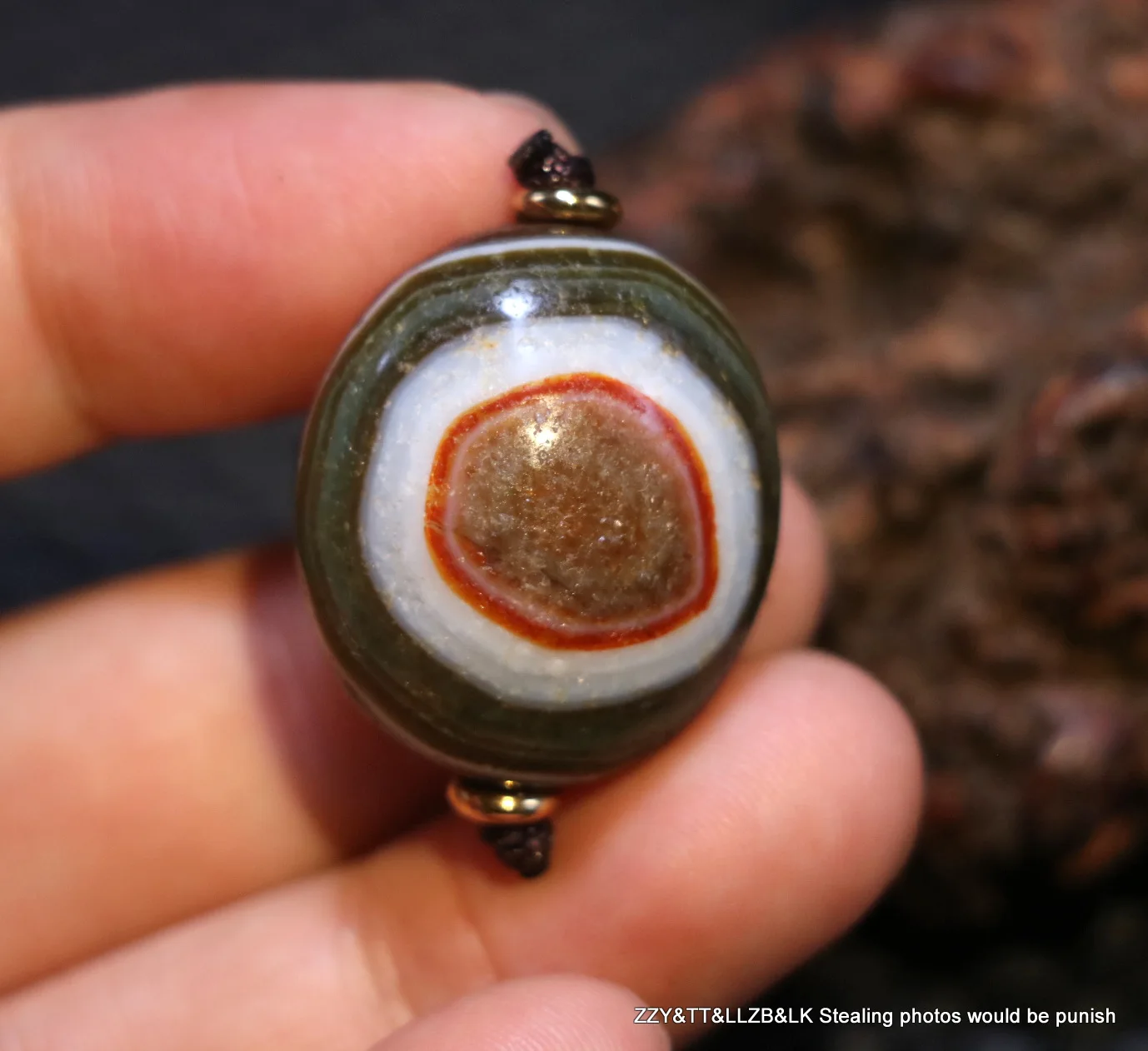 

Energy Power Tibetan old Agate Heaven Eye Goat Eye totem dZi Bead Pendant Amulet Timestown UPD211006B321