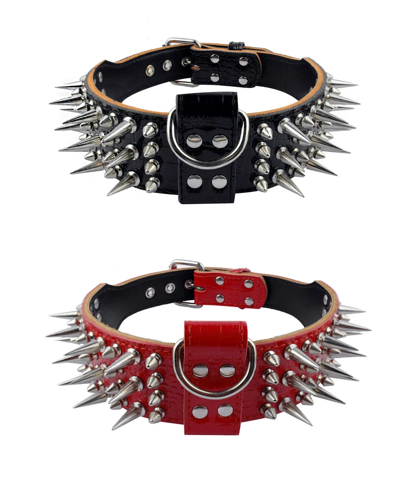 Fashionable Rivet Pet Collar Large Dog Collar For Fat Puppy Leashes For Bulldog Pug Stainless Steel Dog Chain Pet Products