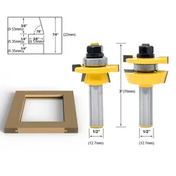 2pcs 1/2 or 1/4 Shank Bevel slot sharkknife cabinet door knife Woodworking cutter Tenon Router Bit