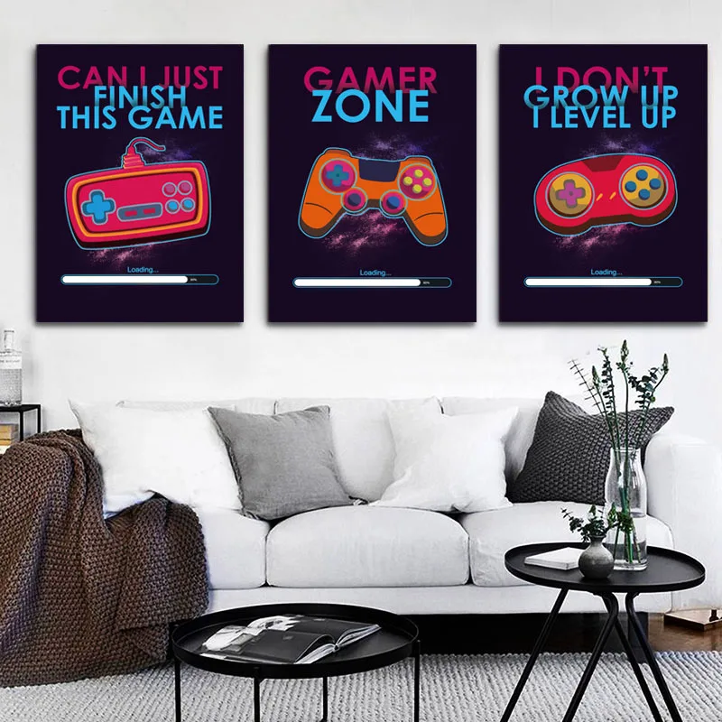 Modern Hot Game Console Gamepad Hoom Decor Canvas Art Prints And Poster Wall Picture For Boy's Game Bedroom Decoration Painting