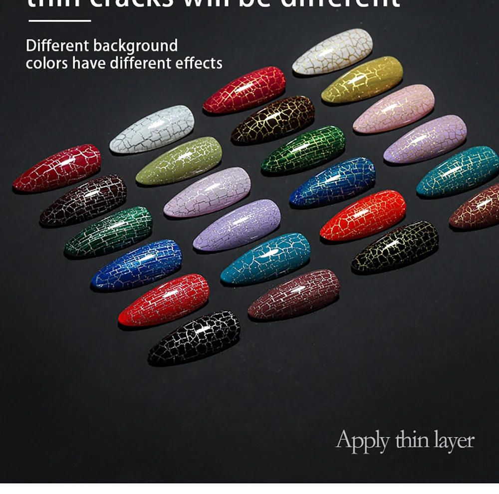 Vendeeni 15 Farben/Set Riss-Gel-Nagellack Schildpatt-Optik UV Soak-Off Gel-Lack Automatischer Riss-Nagelkunst-Gel-Lack – Detail 2