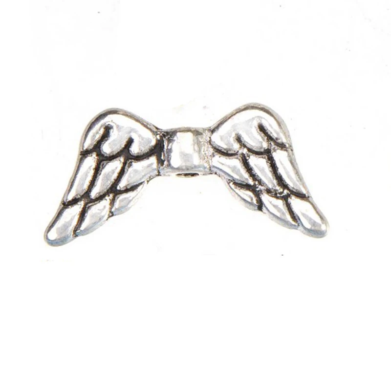 100pcs DIY Angel Wings Beads For Jewelry Making Dangles Charms Religious Gold Silver Spacer Metal Jewellery Findings Componentsd view 5