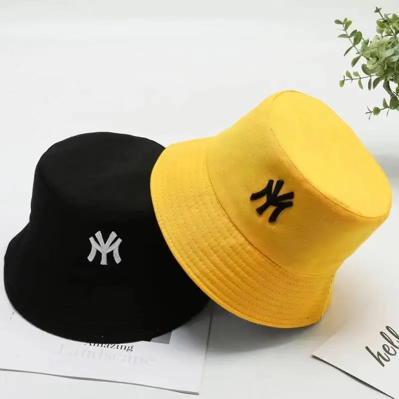 Unisex Bucket Hat Double-Side Outdoor Fishing Cap Women Men Sunscreen Hats Daisy Embroidery Fisherman Caps Double Wear Hats