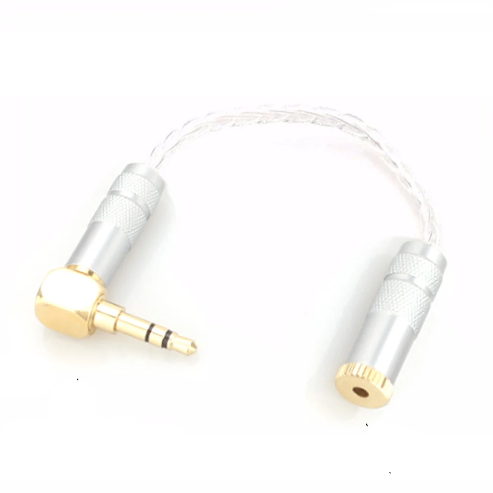 Hifi Audio 8 Adern versilbert 3,5mm Stecker auf 2,5mm Trrs Buchse Kopfhörer Audio kabel