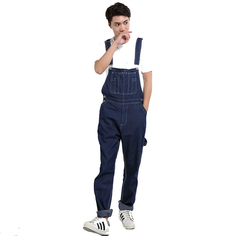 

Men's Denim Overalls Large size Strap Straight Pants Light Blue Jeans Men's Loose Bib More sizes 30-48 50