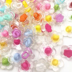 50 pcs Mix Flowers Kids Acrylic Shank Buttons Fit Sewing 14mm PT347