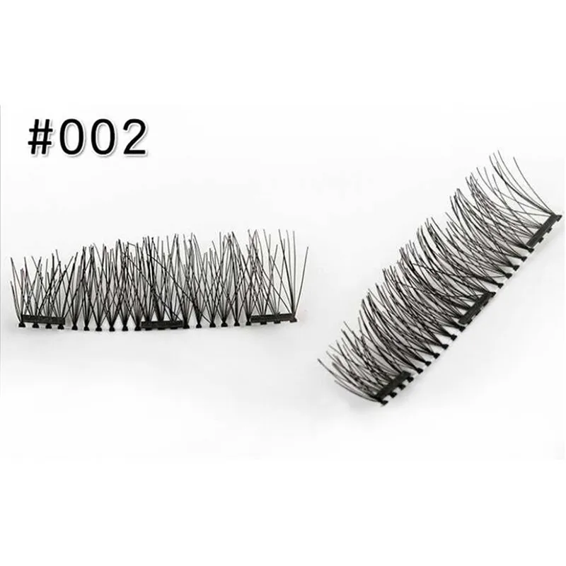 4pcs/box 3D Magnetic Eyelashes Soft Nature Reusable 3 Magnet False Eyelash with Applicator/Clip Magnetic Fake Eyelash