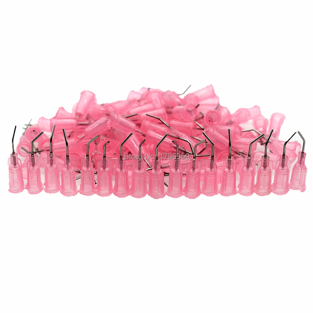 

2000pcs Bent Dispensing Tips Adhesive Dispensing Glue Tapered Needle Liquid Glue Dispenser 45 Degree Blunt Tips 20G Needles Set