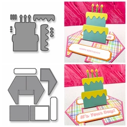 Pop Up Diy Card & Birthday Cake Card Metal Cutting Dies New 2021. Scrapbook Die Cuts Pop Up Card with A Cake Decorative Papercard