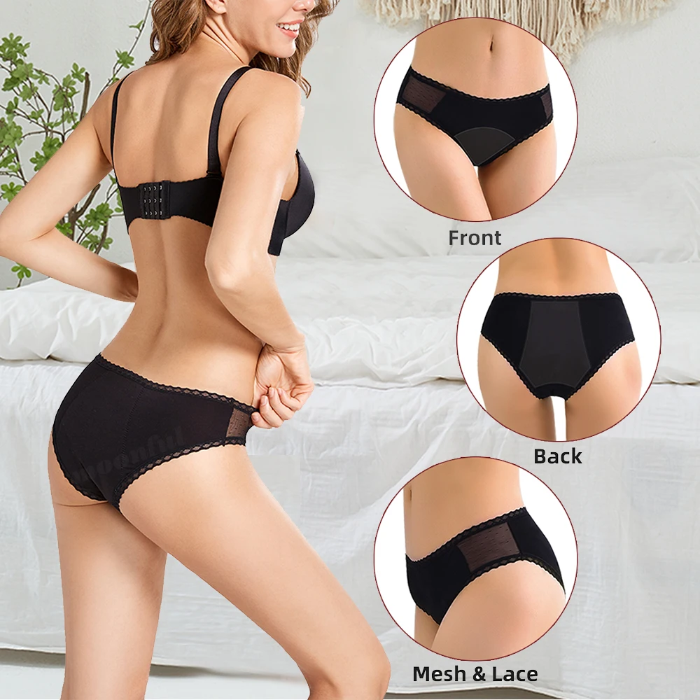 Menstruation Panties Women Menstrual Cycle Absorbent Period Panties Cotton Period Underwear Leak Proof Plus Size Menstrual Brief