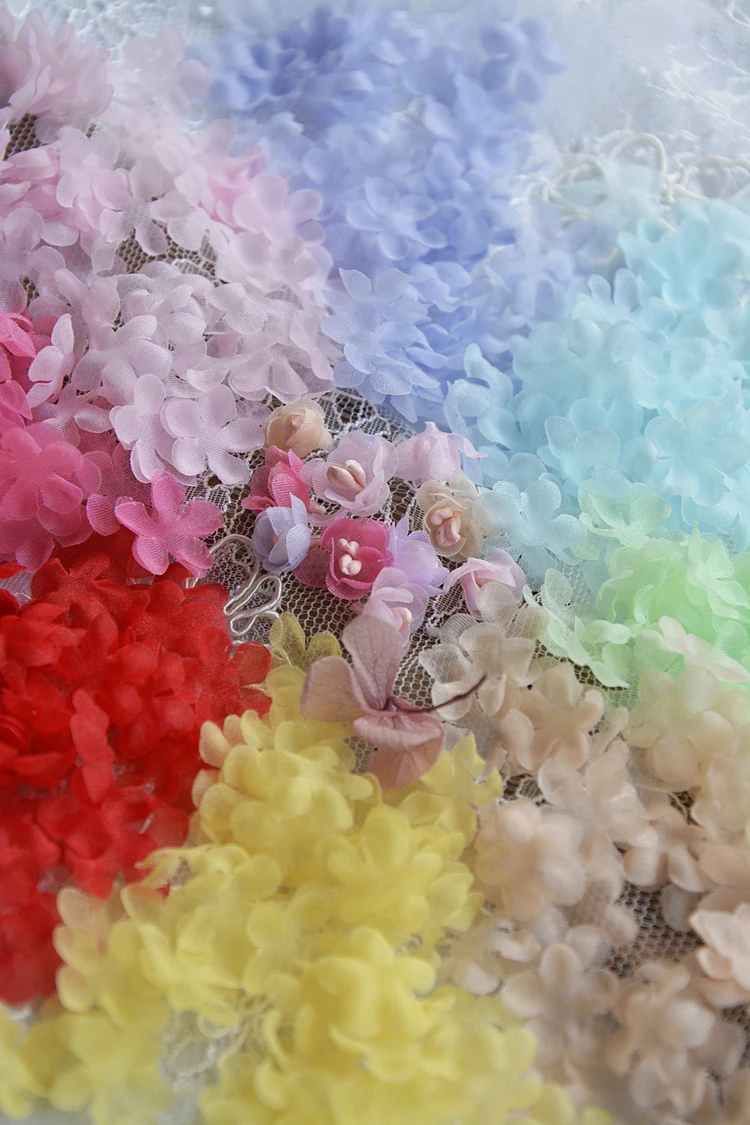 Handgefertigte Organza-Blütenblätter für Babykleidung, Kopfbedeckungsmaterial, 3D-Blumen, RS3797, 1,5 cm – Detail 5