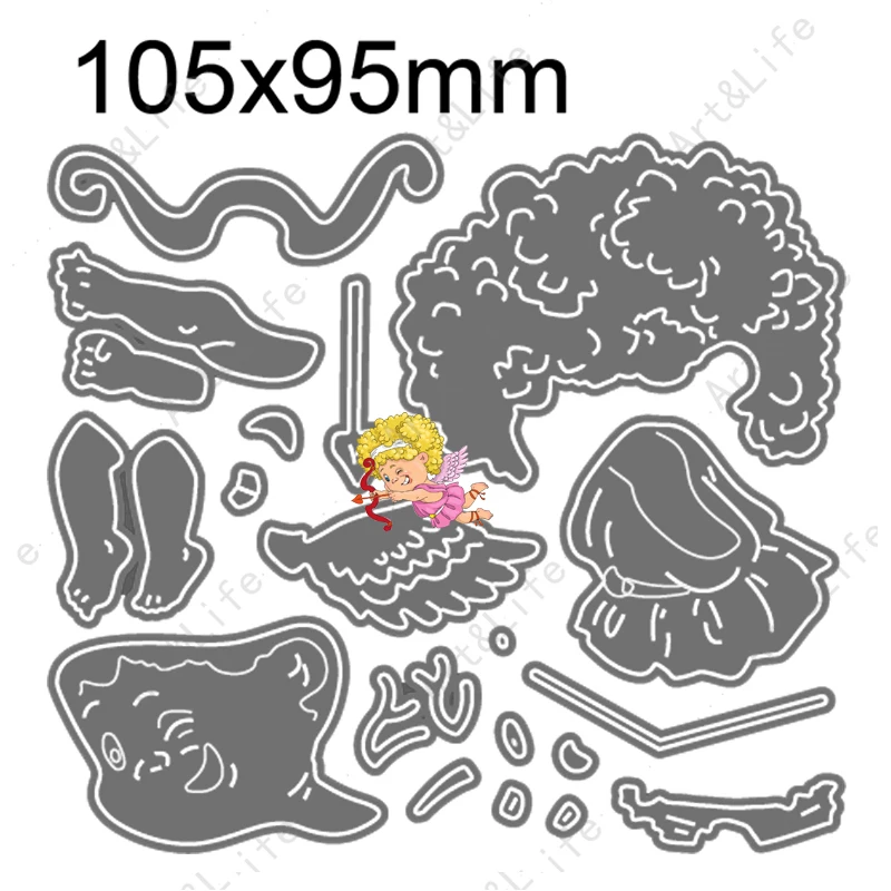 Cupid's Arrow LoveCupid Hot New Metal Cutting Dies Kewpie Doll Stencils for Scrapbooking DIY Album Embossing Paper Crafting