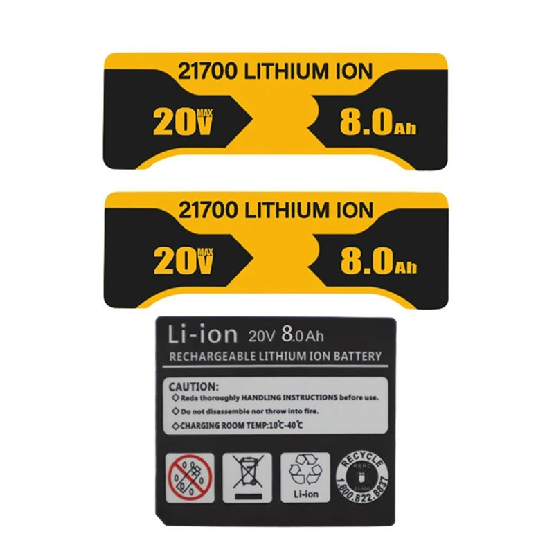 Placa de circuito de proteção para bateria de íon-lítio 10x21700 dcb200, proteção de circuito impresso para dewalt 18v 20v com adesivo 8.0ah