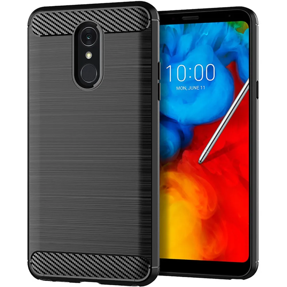 Fashion Carbon Fiber Skin Full Soft Silicone Cover LG Stylo 4 Case For LG Stylo 4 Stylo4 Phone Bags