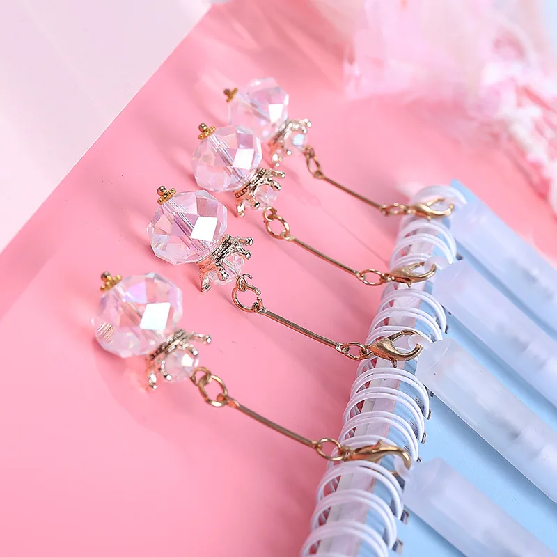 

36PCS Transparent Crystal Crown Pendant Needle Creative Pen Students Frosted Gel Pen Stationery Kawaii School Supplies