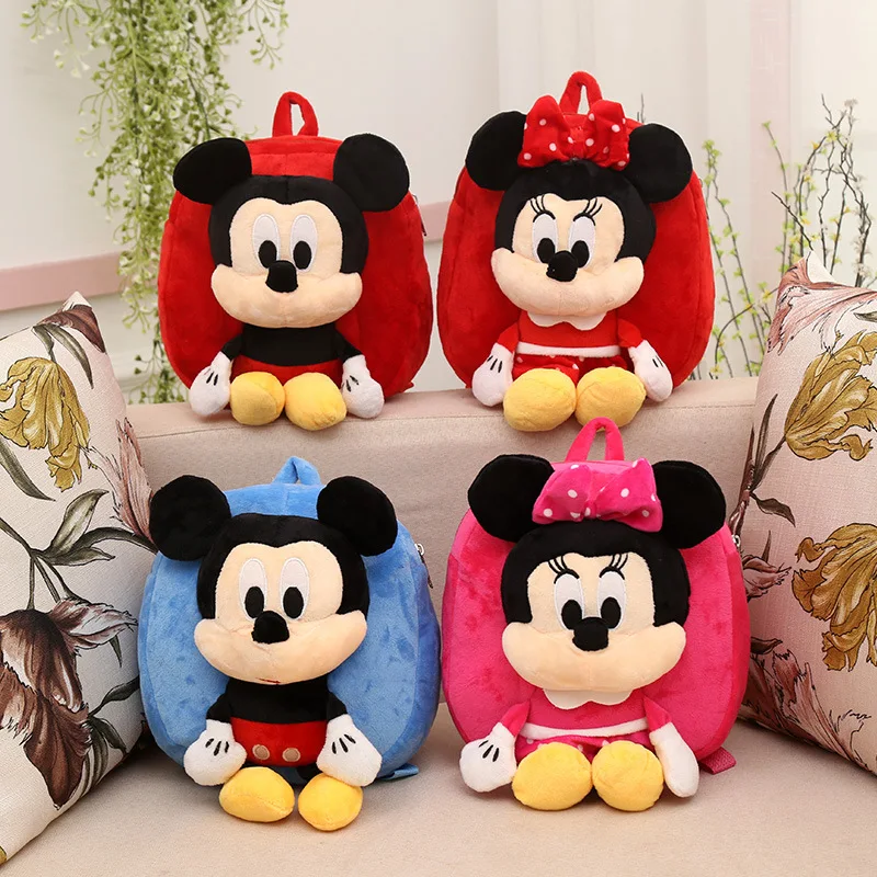 

DISNEY Marvel The Avengers SpiderMan Mickey Minnie Mouse Cartoon Plush doll Stuffed Toy Children's Backpack Birthday Gift