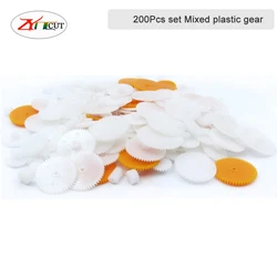Plastic gear mixed installation Mixed plastic gear Motor drive gear 0.5 die DIY hand made toy accessories Toy gear belt connect