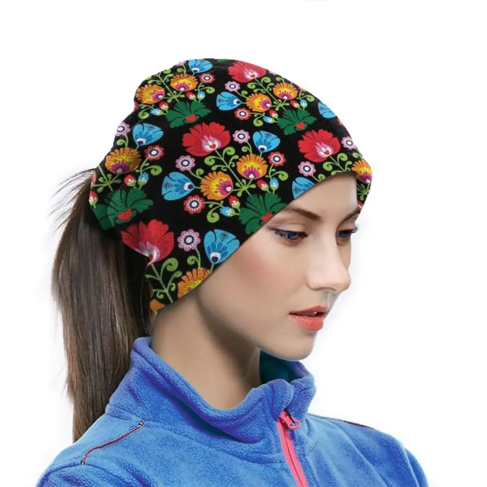 Poland Folk Art Wycinanki Floral Pattern Face Cover Scarf Bandana Headband Outdoor Climbing Warmer Face Mask Poland Polish Folk