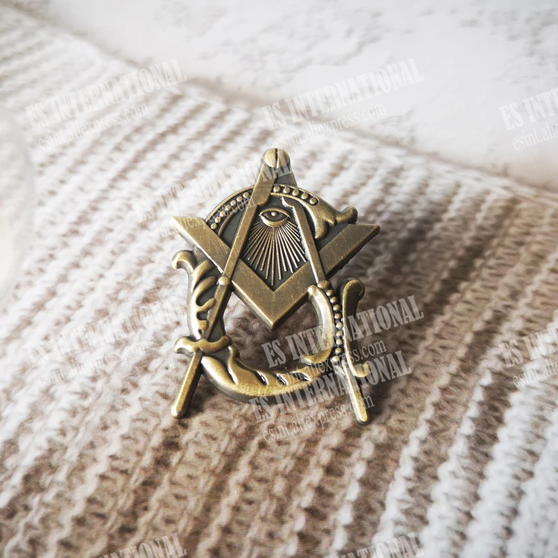 Masonic Lapel Pins Freemasonry Badge Mason Freemason BLM6 size 2.5*3.3cm Antique Exquisite simple men's business accessories