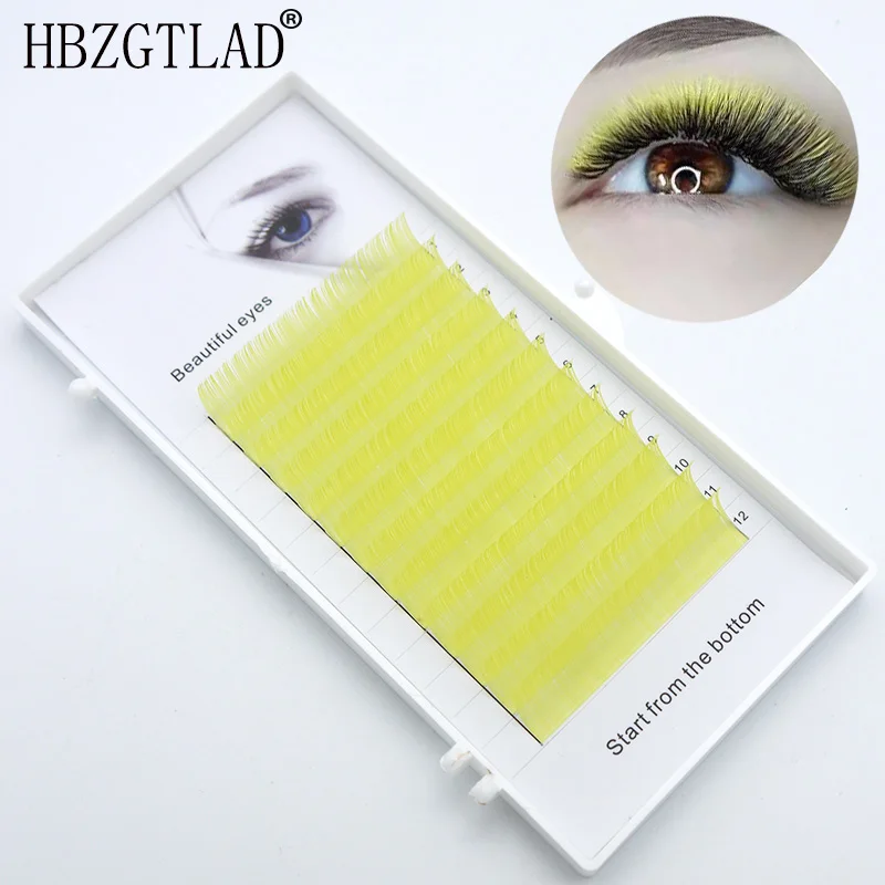 HBZGTLAD Brand new C/D curl 0.07/0.1mm 8-13mm mix length false lashes eyelash individual colored lashes Faux eyelash extensions