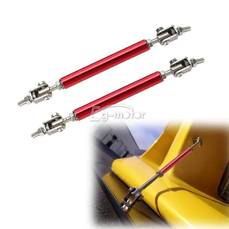 Adjustable Auto Coupe Splitter Rod 2-SR-RD RED Front Rear Bumper Protector pair