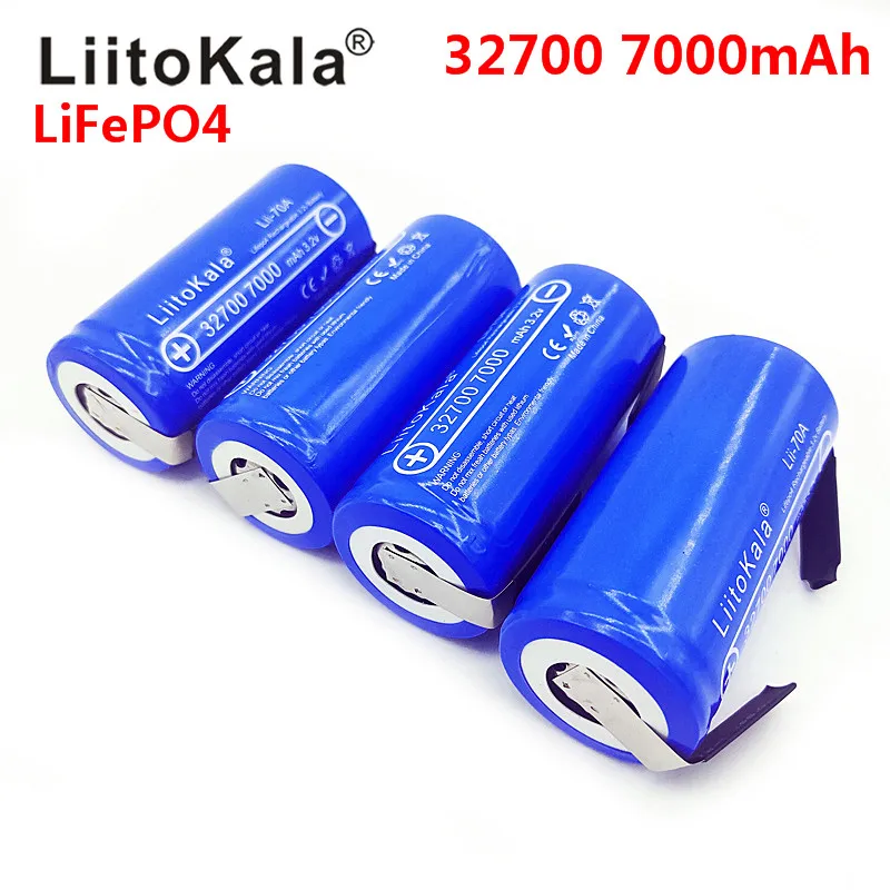 2021 LiitoKala 3.2V 32700 7000mAh 6500mAh LiFePO4 bateria 35A ciągłe rozładowanie maksymalnie 55A bateria o dużej mocy + arkusze niklu