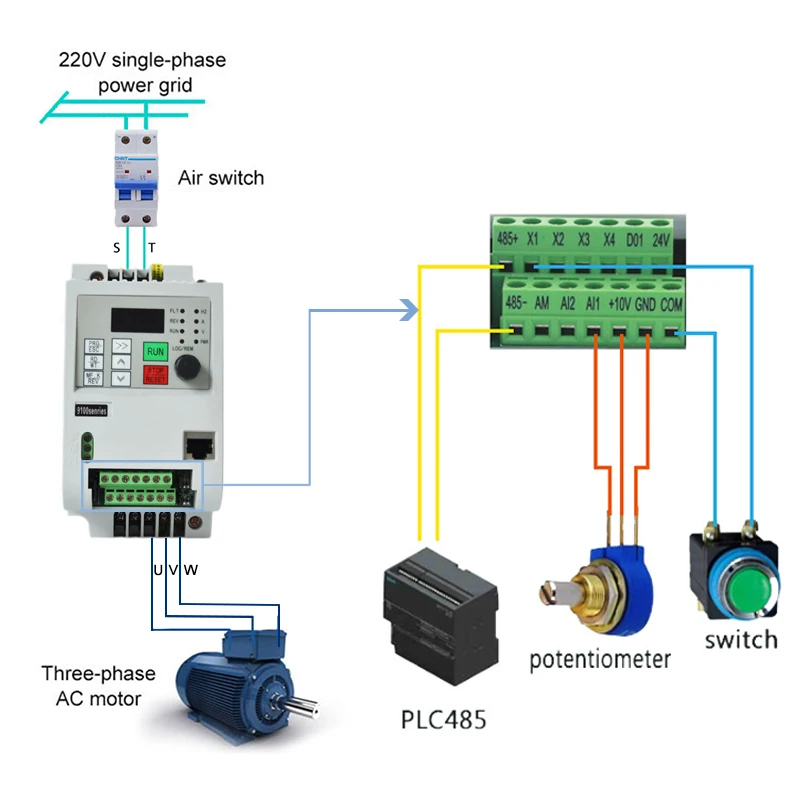 Imagem -02 - Vevor Vfd Inversor de Freqüência 1.5 2.2 3.0 4.0 7.5kw 220v Fase Conversor de Frequência de Velocidade Variável para Fresadora Cnc