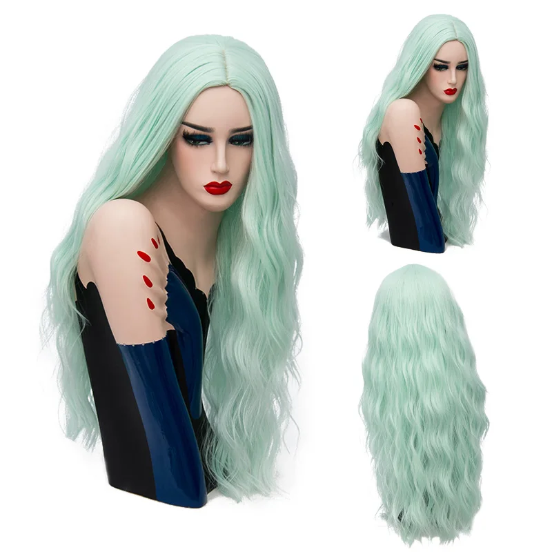 MSIWIGS Long Pink Wavy Wig Cosplay