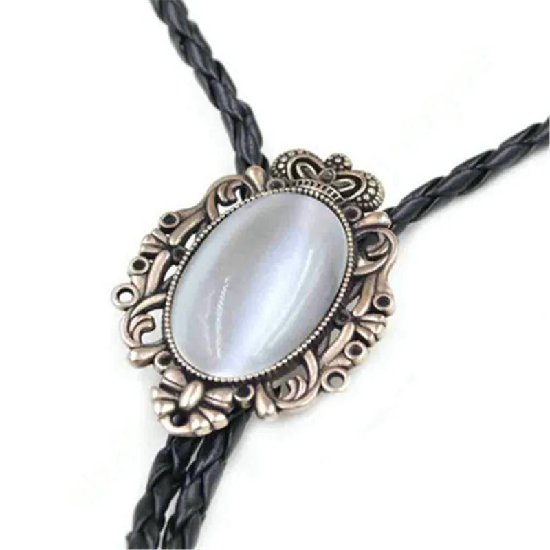 Bolo Tie Western Cowboy Opal Rodeo Lederen Stropdas