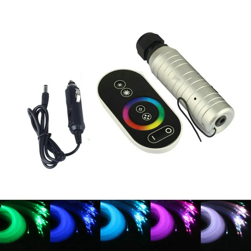 

RF touch Car use remote controlled DC12V 6W RGB LED Fiber Optic driver light engine Device RGB for Car Star DIY Ceiling decor