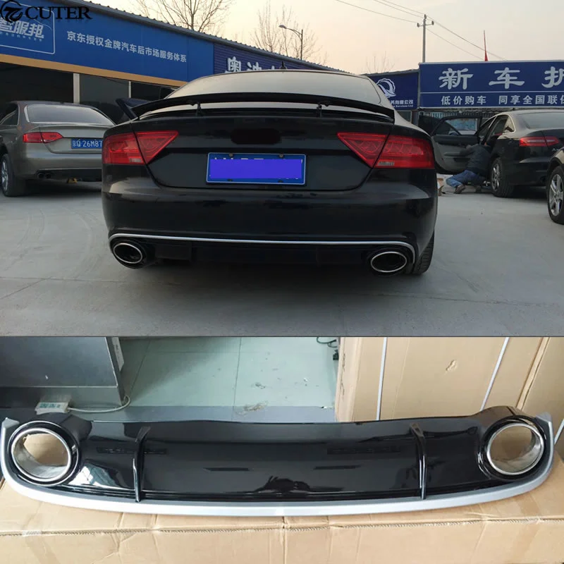 A7 Rs7 Style Pp Rear Bumper Lip Diffuser for Audi A7 Rs7 2013up