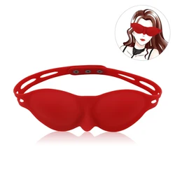 Silicone Blindfold Soft Eye Patch Masquerade Role Play Erotic Eye Mask Flirt Slave Restraints Sex Toys for Couples BDSM Bondage