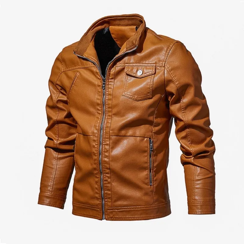 

Nice Pop Brand Motorcycle Leather Jacket Men Casual Men's faux Leather Jackets jaqueta de couro masculina mens leather coats